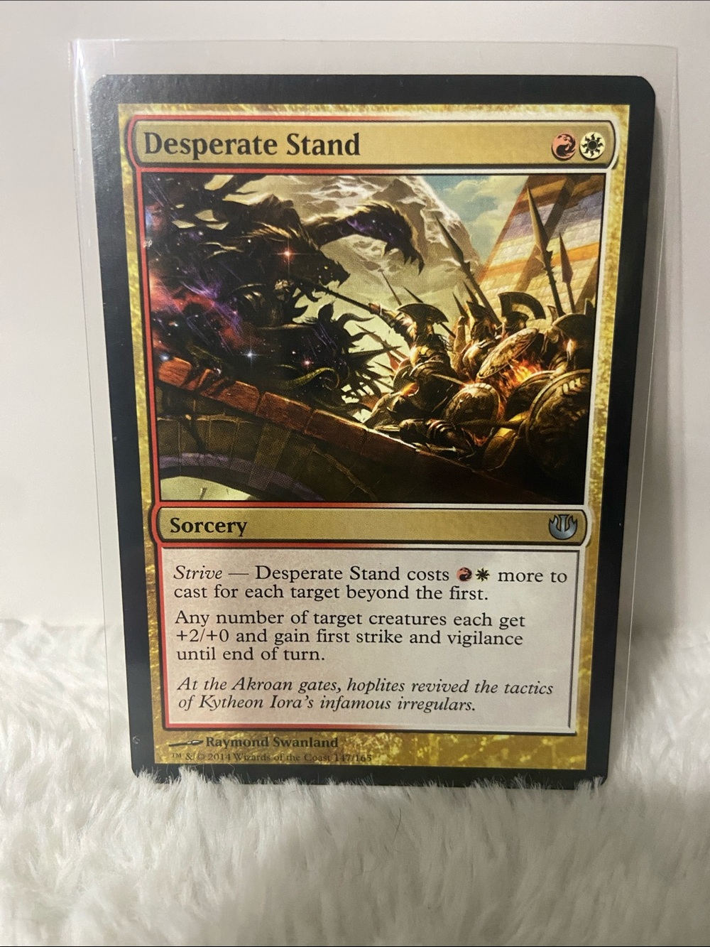 Desperate Stand Magic The Gathering Sorcery Card – White & Red